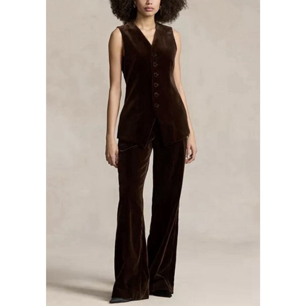 Ralph Lauren Collection Cotton Blend Brown Velvet Pants 8